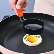 台灣現貨蒸蛋器煮蛋器煮蛋神器工廠批發不粘煎蛋器圓形蛋圈矽膠手柄蛋糕模不鏽鋼圓形DIY煎蛋模