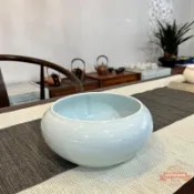 連盛 茶洗盆清倉撿漏陶瓷家用水盂特大號茶渣廢水缸筆洗功夫茶具配件