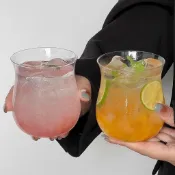 【創意設計】新中式鬱金香玻璃杯高顏值茶杯復古餐廳酒杯透明咖啡杯創意飲品杯聞香杯 高腳杯 雞尾酒 調酒杯 咖啡 威士忌