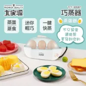 「大家源」 迷你多功能蒸蛋器 煮蛋機 含蒸架 110v 循環加熱360度 簡單一鍵啟用 智能 無水自動斷電 一鍵快蒸