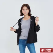 【5th STREET】 女裝 拉克蘭袖線條連帽外套-黑色 (560875)