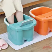 連盛 家用塑料洗腳泡腳桶懶人過小腿泡腳神器創意手提按摩足浴洗腳盆