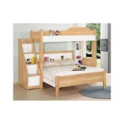 (店+)【新荷傢俱工場】26M 2355 ☆卡爾6.9尺多功能床組(左/右)階梯櫃雙層床架 北歐雙色5尺床架/上下舖/單人床架