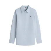 (店+)【TOMMY HILFIGER】76J4826 挺括易打理牛津紡純色小繡標商務休閒長袖外套襯衫 女款