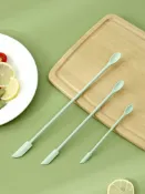 協貿國際日用品生活6館 食品級雙頭硅膠刮刀勺套裝加長化妝瓶乳液小尖軟刮刀挖勺果醬抹刀