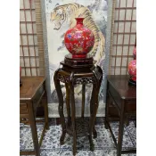 【香川家居】高雄展示廳《精緻 六角灣 花台》雞翅木 金雞座 玄關架 晶洞架 花瓶架 鹽燈 神桌 財位 30*高88CM