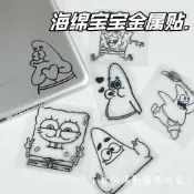 2海綿寶寶金屬貼派大星貼紙防水簡約ins風手機裝飾貼水杯筆記本貼紙