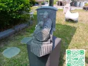 天然青斗石復古蒸汽火車頭石雕 庭院園藝特色工藝造景石材擺件「宗教用品」