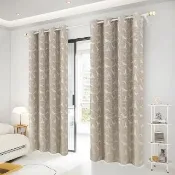 【BonBon naturel】2入全遮光侘寂風質感孔式加厚門簾/窗簾_130*210CM/幾何三角(全遮光/空調簾/門簾/窗簾)