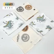 Muslin四層紗布方巾/天然棉紗布巾/嬰兒紗布巾/寶寶手帕/萬用巾/泡泡紗小方巾/嬰兒口水巾/兒童紗布方巾/紗布手帕