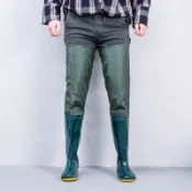 宜百家 加厚半身下水褲防水衣服連體耐磨皮叉水叉褲子水褲男捕魚褲雨褲
