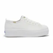 【毒】Keds TRIPLE UP LEATHER 小心機厚底皮革綁帶休閒小白鞋