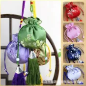 香包 香囊 空袋子 随身驱蚊包 DIY青花棉麻布袋 汽車掛件