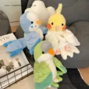 全球選品1館 生活百貨 小鳥鸚鵡手偶玩具布娃娃腹語手偶鳥類貓頭鷹孔雀大嘴鳥毛絨小女孩