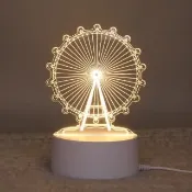 【A-ONE 匯旺】壓克力浪漫夜燈 摩天輪裝 飾燈 氛圍燈 玫瑰燈 造型燈LED暖光燈 檯燈 床頭燈