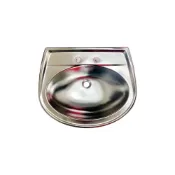 (店+)DIY合作社 台製 不鏽鋼臉盆 (大) 白鐵臉盆 洗臉盆 長42*寬51*高17公分 (雙孔) LA-510