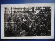 【靖】*=*憶眷村黑白老照片*=*早期➠“小女孩攝於竹蘺芭花園“➠尺寸:4*3cm➠保真。原版老照片。【非翻拍】