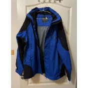二手 9成新 原價12000 The North Face 北面男款藍色防水透氣衝鋒衣