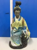 石灣陶美女擺飾
