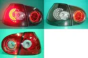 ☆小傑車燈家族☆全新外銷高品質福斯 GOLF -05年GOLF-5代 GTI PLUS紅白晶鑽.黑框LED尾燈