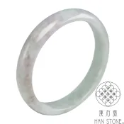 【漢石齋】天然翡翠A貨 手鐲玉鐲 飄花種帶紫羅蘭(手圍18.5/版寬11.7mm)