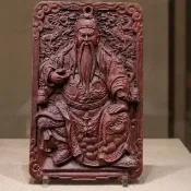 迎278_關聖帝君 恩主公 關老爺 神佩神飾 神像項鍊 台灣雕刻雷擊木 雷棗 雷桃 道長開光【迎仙客】