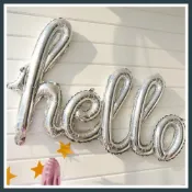 (店+)12H快速出貨 (氣球快易送)  hello party baby 字母鋁箔草寫 慶生 結婚 連體字 小寫 氣球布置 英文