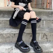 ✨精選好物✨春夏小腿襪 條紋半截襪 長襪女 韓版JK學院風小腿襪女 中筒襪 jk襪學院風小腿襪  運動瘦腿襪 過膝襪