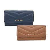 【Michael Kors】衍縫紋小香風翻蓋長夾(多色)
