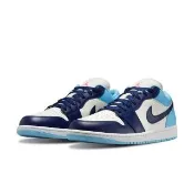 【NIKE 耐吉】Nike Air Jordan 1 Low 黑藍白 真皮鞋面 抓地力 休閒鞋 運動鞋 男鞋 553558-149