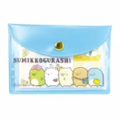 asdfkitty可愛家精品店 asdfkitty可愛家☆日本san-x角落生物藍色N次貼附收納袋-便利貼/標籤貼-日本正版商品