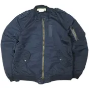【DOKODEMO】REMI RELIEF x BEAMS PLUS (Remi Relief x Beams Plus) 日本製造獨家 L-2 輕質尼龍斜紋飛行夾克 11-18-3535-671 S 海軍藍 MA-1 短外套 [二手] [REMI RELIEF × BEAMS PLUS]