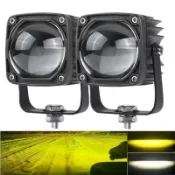 常鴻萬貨行 切線型 20W 白黃雙色 LED工作燈 魚眼燈 倒車燈 車頂燈 照明燈 投射燈 照輪燈 霧燈 大燈 探照燈 照地燈