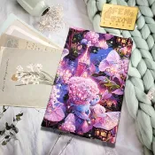 風景系列-高品質薄棉布料幻彩屋粉花布書衣-布書套A5小說-25K規格