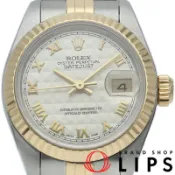 【DOKODEMO】勞力士 Datejust 女士腕錶，金字塔羅馬數位錶盤，Datejust 女士腕錶 69173(S)，18K 黃金/不鏽鋼，白色，拋光，1993 年，成色極佳 [二手]