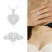 【AURORA 歐羅拉】GIA 一克拉 D color 心型  愛心 天然真鑽 PT950 鉑金鑽戒  鑽墜 項鍊  情深(二款擇一)