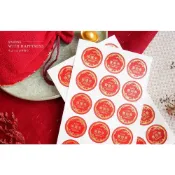 ☆╮Jessice 雜貨小鋪╭☆春節 新年閃閃迎春 包裝用品 禮品 封口貼紙 紙封 單枚約直徑3cm 75枚 每包30元