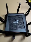 【星月】GT-AX11000華碩無線路由器WiFi6家用萬兆無線2.5G的Wan口[火]實拍圖，員裝電源，員裝天線