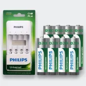 (店+)【YUANREN 原人購物】飛利浦 充電電池 PHILIPS 電池充電器 環保耐用 3號電池 四號電池 低自放電 充電式電池