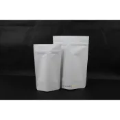 HBZ203 | 純白 白牛皮紙 1/4磅 113g 夾鏈站立袋 可加裝單向排氣閥 100pcs. 台灣製造