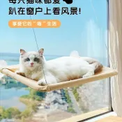 【台灣出貨】 升級貓吊床四季寵物窩吸盤懸掛式貓窩折疊窗台貓床寵物用品 0505 貓吊床 小型貓跳台