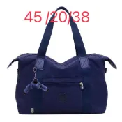 Kipling 拉丁美洲花、亞麻藍、亞麻黑雙口袋手提斜背包（大）現貨