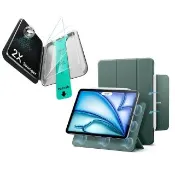 【ESR 億色】iPad Air 11吋 M4/M3/M2 殼膜組-優觸雙面夾保護殼+高清鋼化保護貼2片