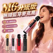 無線藍芽麥克風 唱歌專用 M6 升級版 雙人對唱 一鍵消音 藍芽5.3 長效續航 高保真音質 BSMI NCC 認證 手