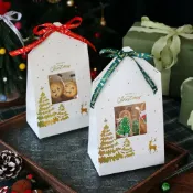 【Mi烘培】燙金開窗式紙袋 聖誕包裝 紙袋 牛軋糖包裝袋 烘培包裝袋 糖果袋 曲奇餅乾 餅乾/糖果/點心 開窗式紙袋