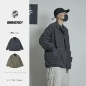 (店+)【WTH】防潑水機能外套 男 多口袋設計 內網布 風衣外套 百搭教練外套 ML-1