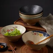 彩虹之屋 【台灣公司貨】免運/快速出貨 釉下彩手繪8英寸陶瓷拉面碗學生泡面螺螄粉日式斗笠碗家用湯碗