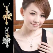 【山本美樹】憶童年 麻花圈星星水晶鑽項鍊(共二色)