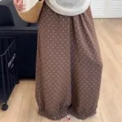 【韓國K.W.】輕量涼感偷心蜜愛寬鬆韓國空運棉绸花苞顯瘦褲(小香風/休閒/日系/通勤/渡假)