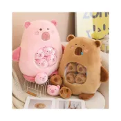 (店+)可愛卡皮巴拉毛絨玩具水豚零食抱枕一大袋公仔玩偶創意兒童禮物【安琪百貨店】